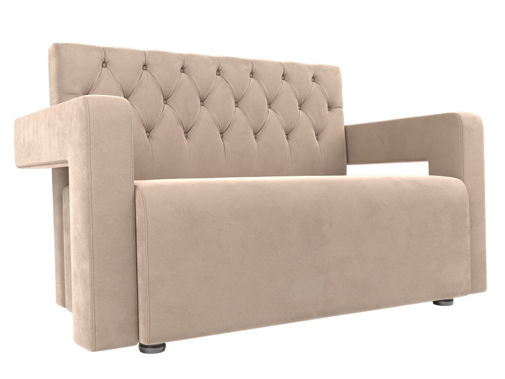 Диван кухонный прямой Рамос Люкс 2-х местный, Бежевый, Велюр, 109070