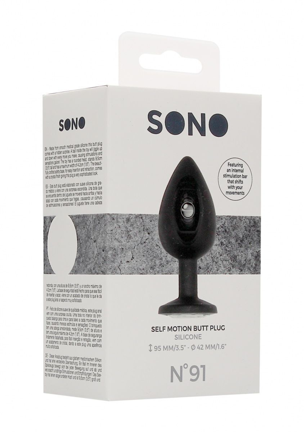 Черная анальная пробка N 91 Self Penetrating Butt Plug - 9,5 см. (Цвет: черный)