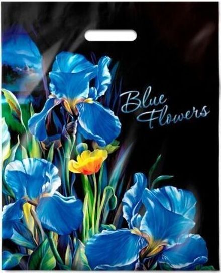 Пакеты с вырубной ручкой "Ирисы" 38х47+6см 60мкм (50/500шт)