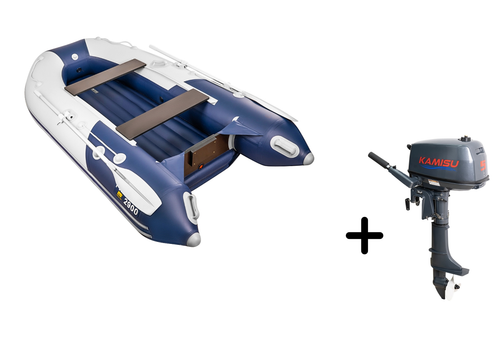 Ривьера-2900 НДНД компакт серый-синий + KAMISU T 5 BMS (комплект лодка + мотор)