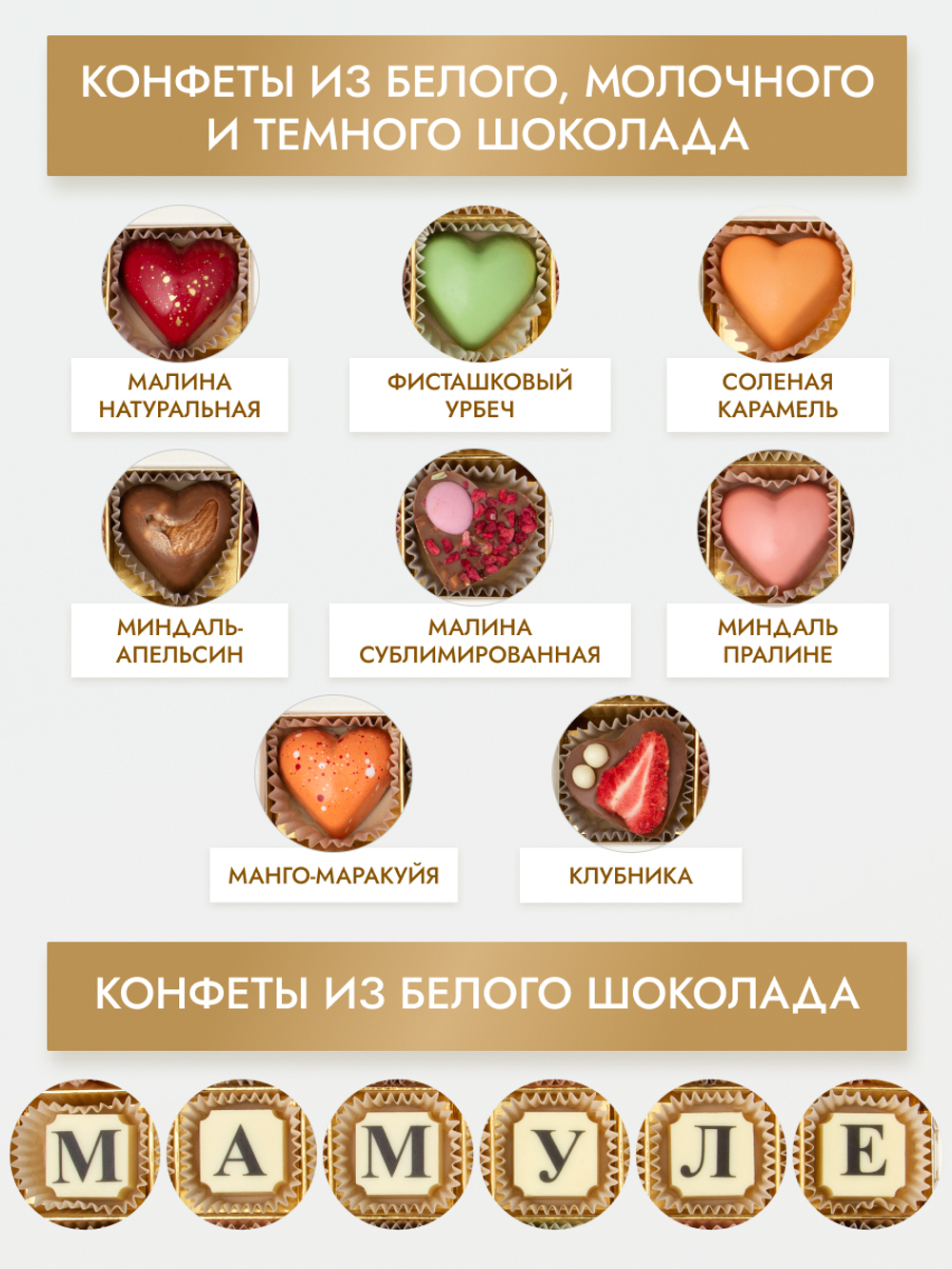 Подарочный набор конфет ручной работы "Мамуле"