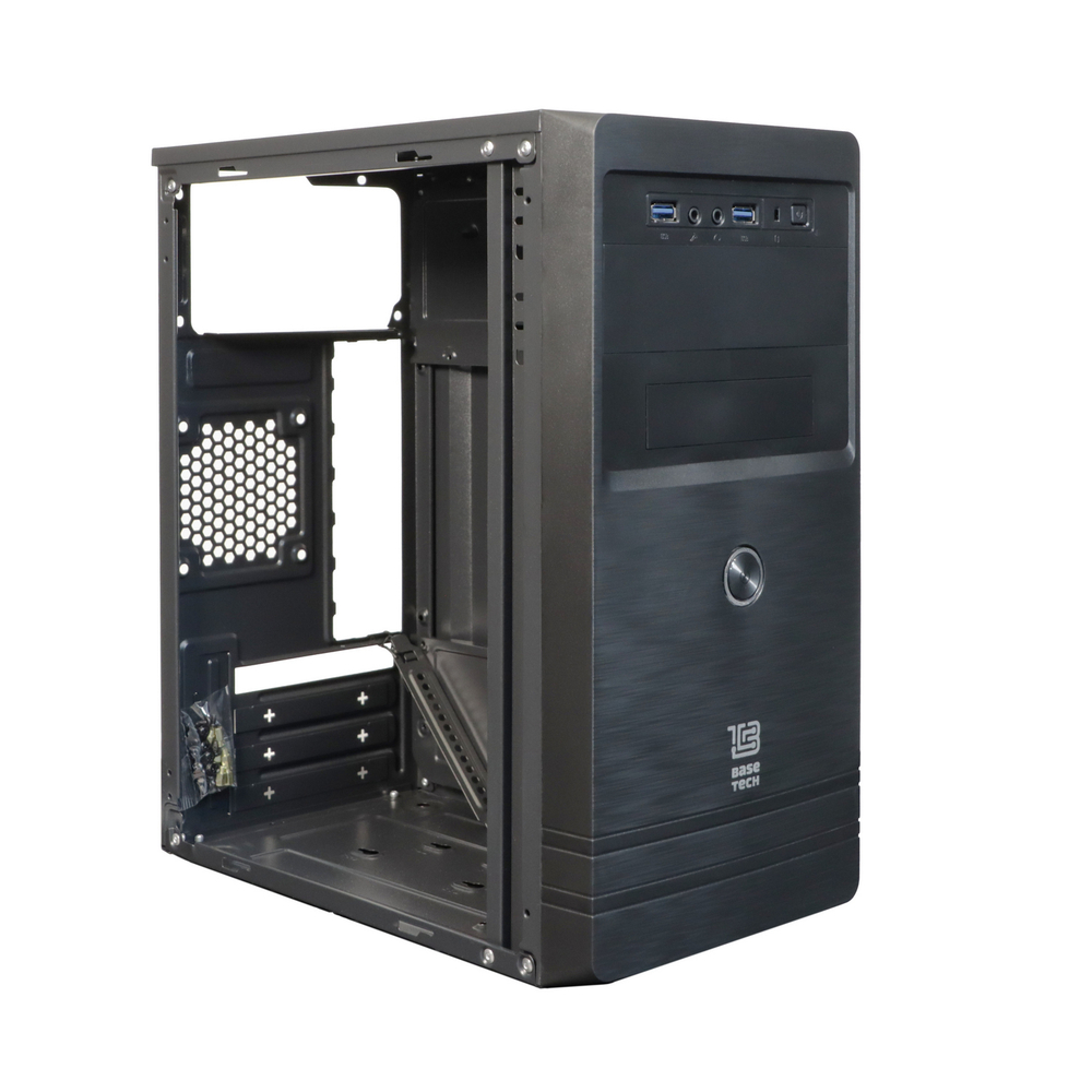 Корпус BaseTech M3407, Без БП, mATX, чёрный, 2xUSB3 (BT-M3407-B)