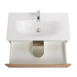 Тумба с раковиной подвесная BelBagno MARINO-CER-MINI-900-2C-SO-WO-P Rovere Bianco, раковина белая BB-8099-3-90