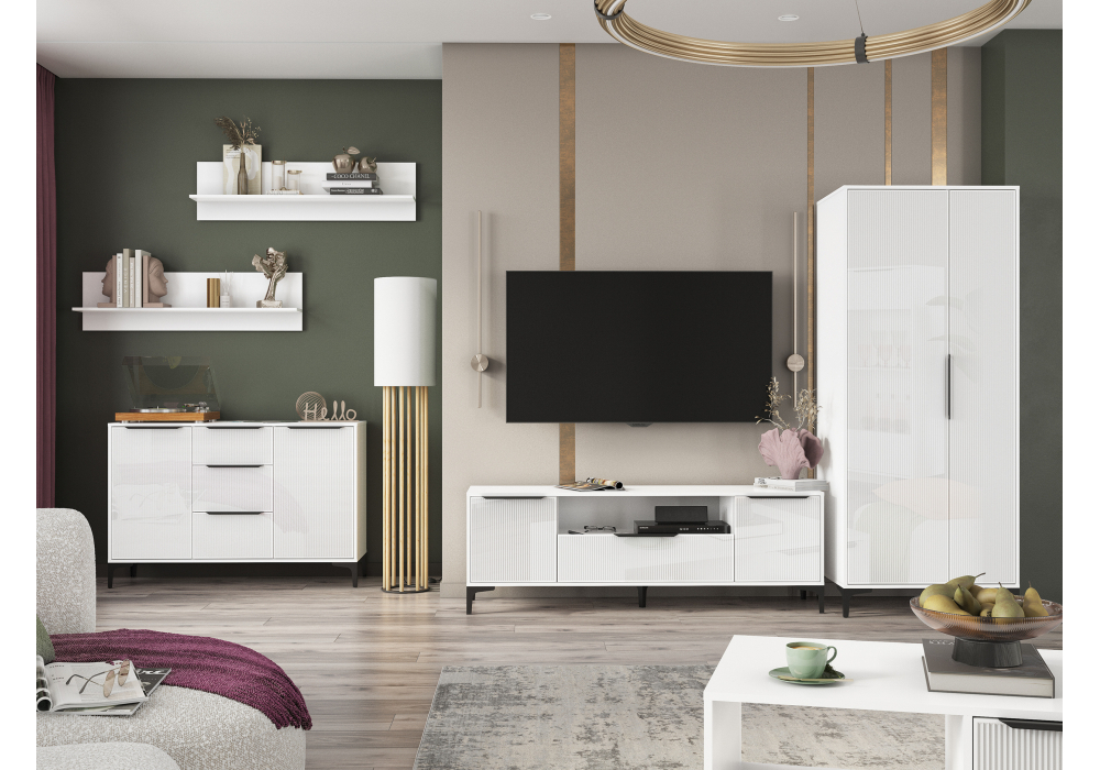 ТВ-тумба Woodville Иадама белый, белый глянец