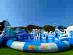 Наземный надувной аквапарк «Морское царство 3» с фигурой пингвина 23*23*6 м