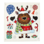 Наклейка новогодняя 21*27 см, 12 видов микс , пакет