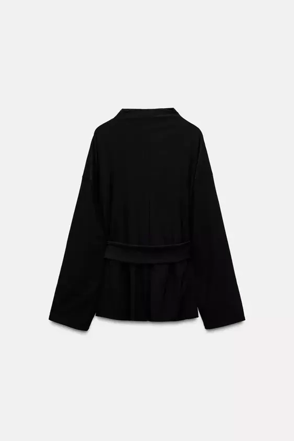 ZARA ТОП С ДРАПИРОВКОЙ И ПОЯСОМ, ЧЕРНЫЙ