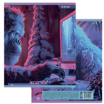 Тетрадь 48л., А5, клетка, Alingar "Big foot, Neon", скрепка, мелованный картон (стандарт), блок офсет, 4 дизайна в пленке т/у