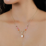 Колье Franck Herval, Jeanne, с аметистом, жемчугом, агатом и нефритом, FH26.1-15-64541 (белый)