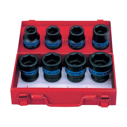 Цена на KING TONY (6408MP10) Набор ударных торцевых головок 3/4", 6-гранные, 19-38 мм, 8 предметов