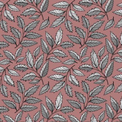 серые листья на лиловом фоне.