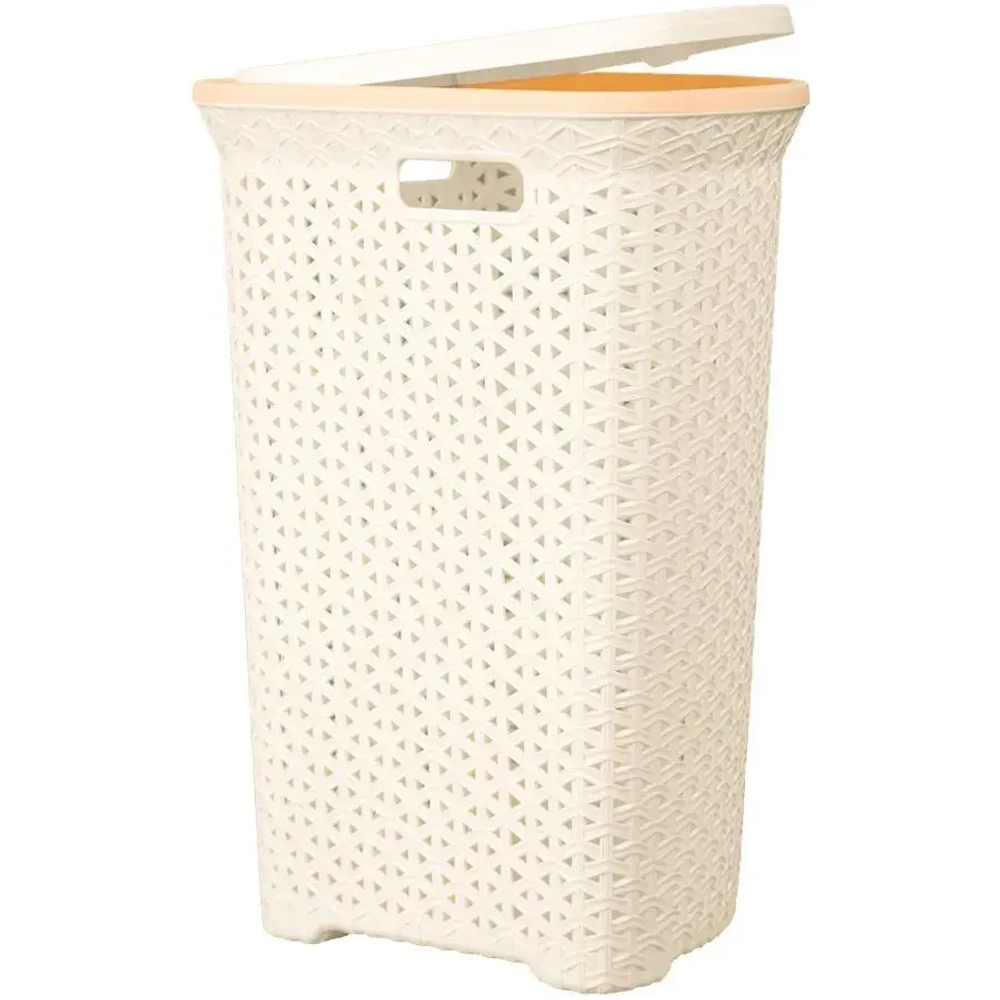 Корзина для белья Плетёнка 55л угловая с крышкой