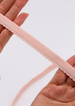 Резинка отделочная пудра ажурная ширина 12 мм с учетом фестона