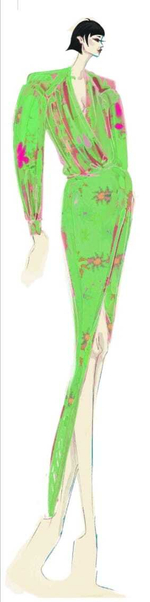 Платье макси из шифона с пайетками