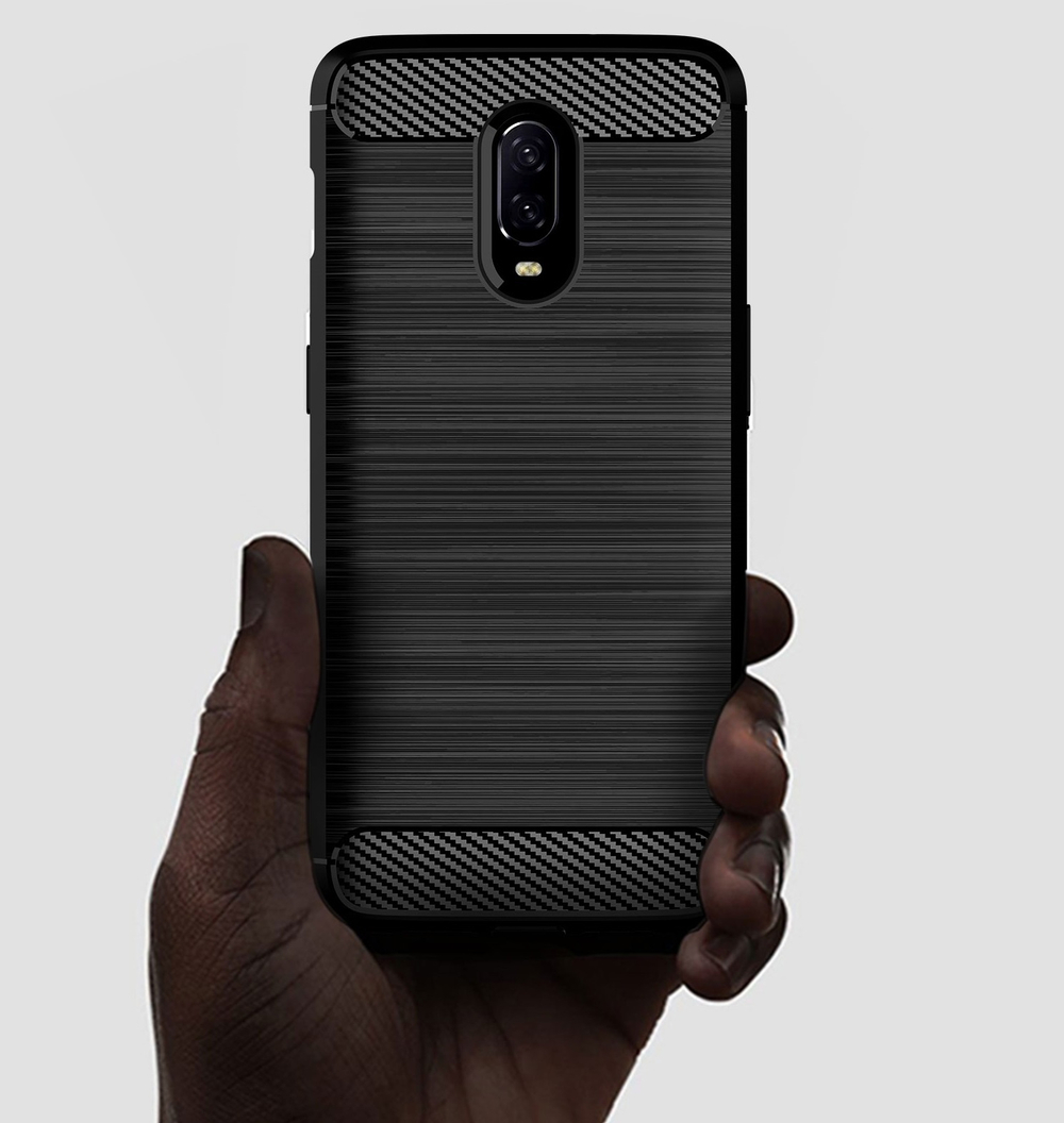 Чехол для OnePlus 6T цвет Black (черный), серия Carbon от Caseport