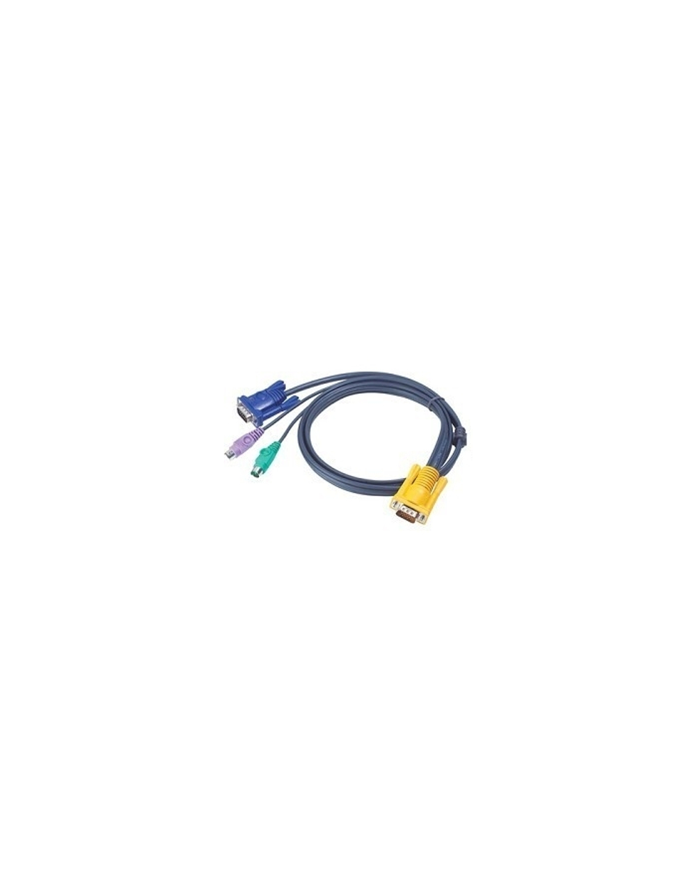 ATEN 2L-5202P Кабель KVM  PS/2(Kлав+мышь)(Male)+HDB15(Male) &lt;-&gt; SPHD15(Male) 1,8м., тонкий, черный.