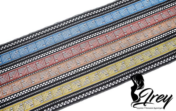 252 Кружево эластичное 19 см, Италия, черный 170