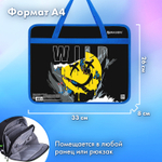 Папка на молнии с ручками BRAUBERG А4 1 отделение пластик 80 мм "Wild face" (3 штуки в упаковке)