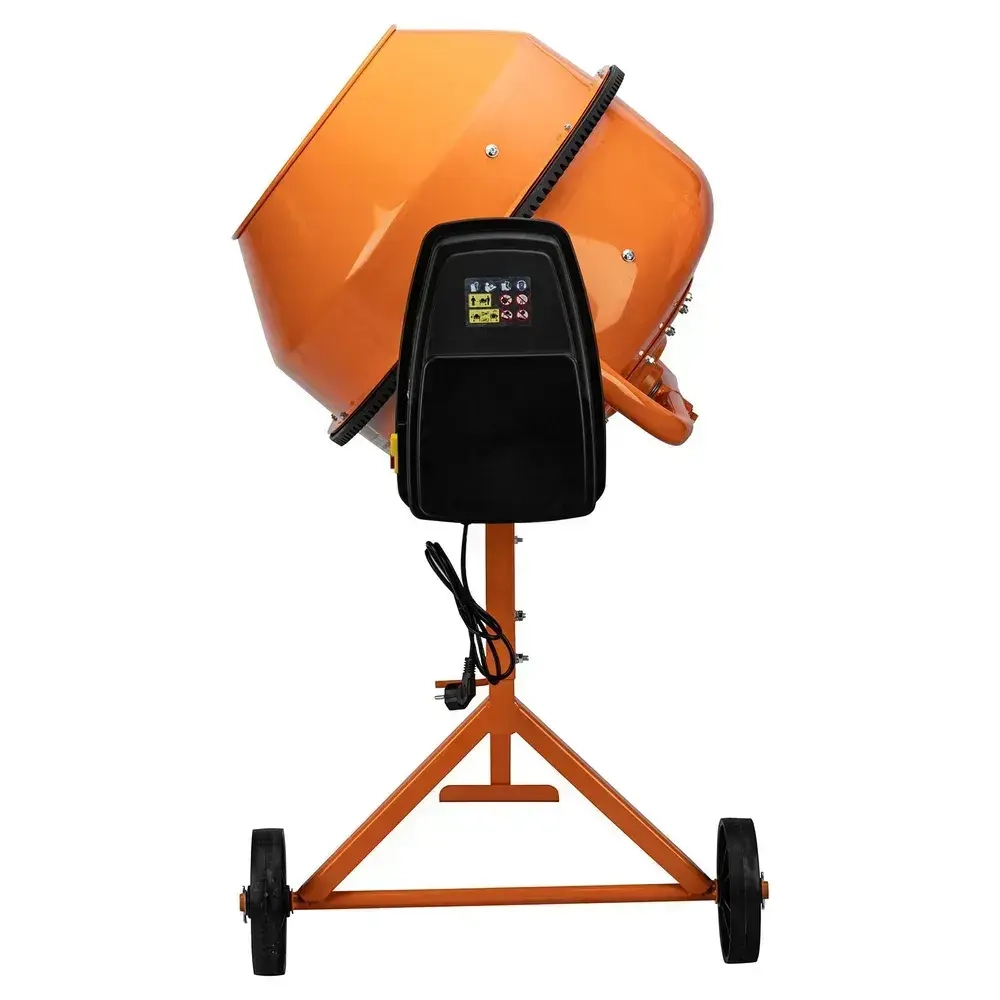 Бетономешалка строительная СИБРТЕХ БСЕ-140П, 140 л объем бака и 500 Вт мощность, полиамидный венец из 5 частей и термозащита, бетоносмеситель 95507