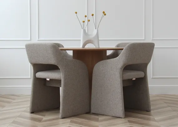 Стол обеденный Type D 120 см основание D 43 см (натуральный дуб)