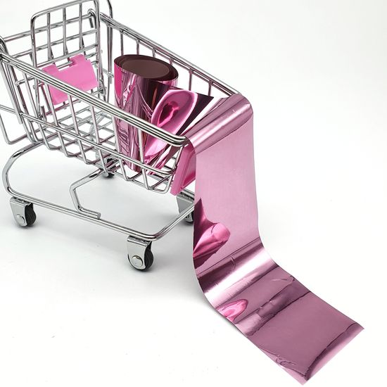 Фольга для литья и дизайна ногтей в пакетиках 1 метр, пудровый розовый