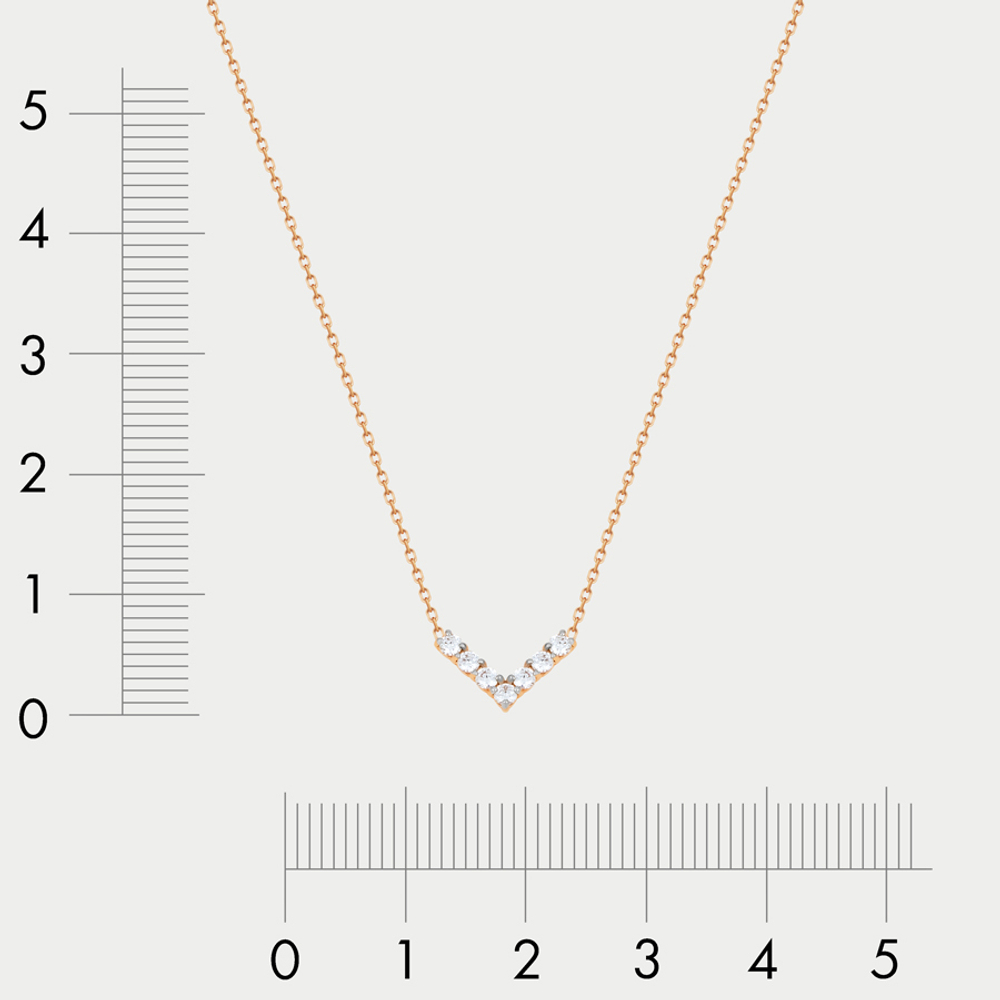 Колье золотое с фианитами из розового золота 585 пробы (арт. 072053)