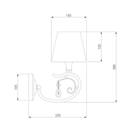 Бра Eurosvet 60069/1 серебро