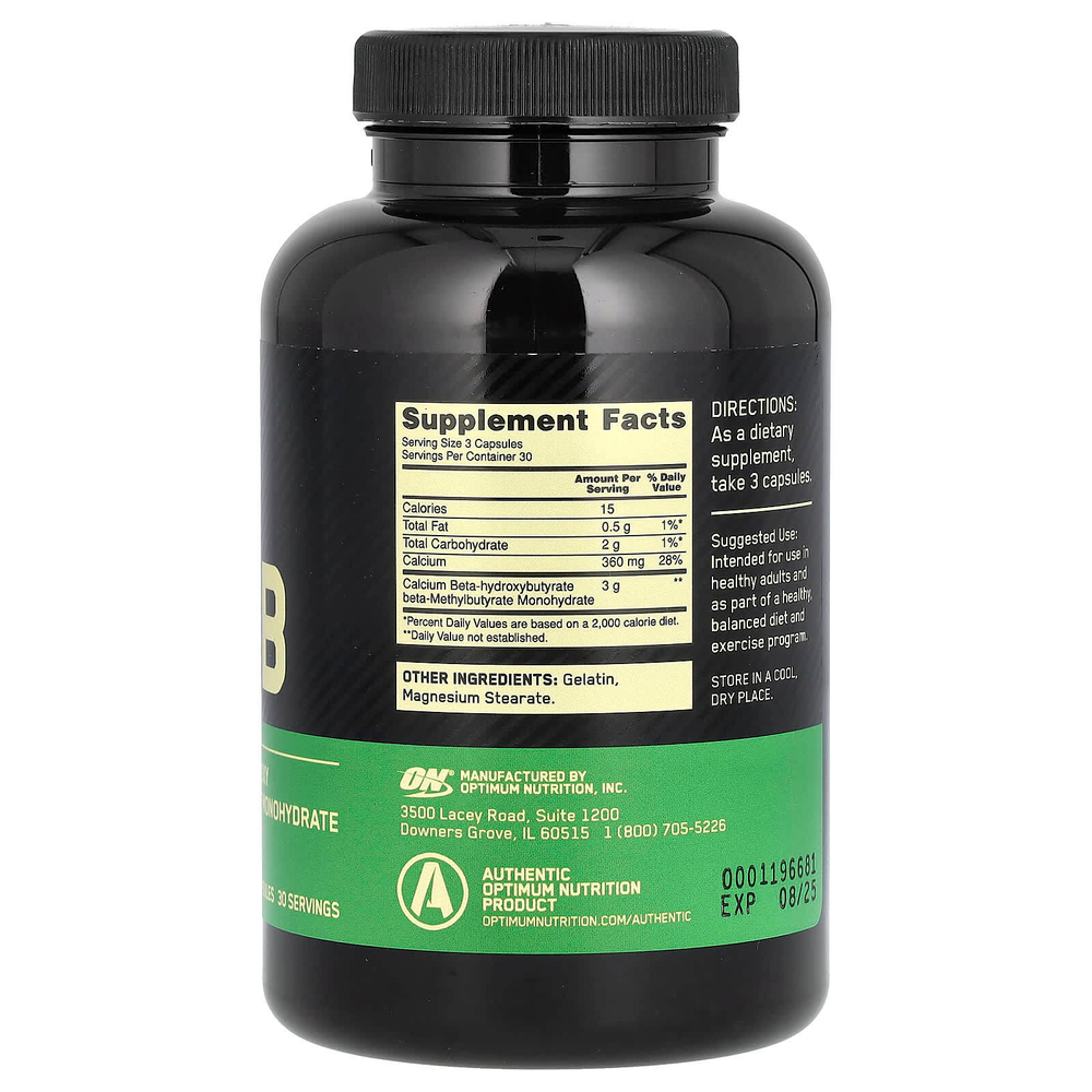 Optimum Nutrition, HMB (гидроксиметилбутират), 90 капсул