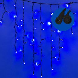 ULD-B3010-200-TBK BLUE IP67 Бахрома светодиодная с эффектом мерцания. 3м. Соединяемая. 200 светодиодов. Синий свет. Провод черный. TM Uniel.