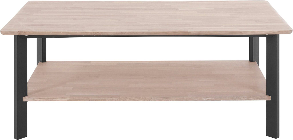 Журнальный дизайнерский столик Виби из дуба 140х80 см в стиле лофт, на металлических ножках