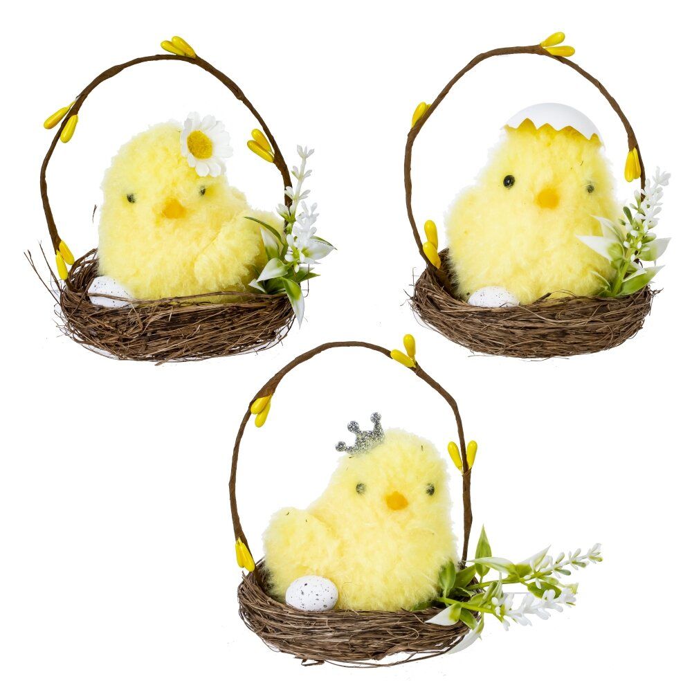 GAEM Изделие декоративное "Гнездо пасхальное" (блок 12 шт), L9 W9 H10 см, 3в.