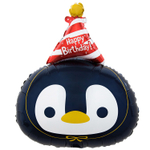Шар Фольгированный Пингвин в колпаке голова (Ассорти)