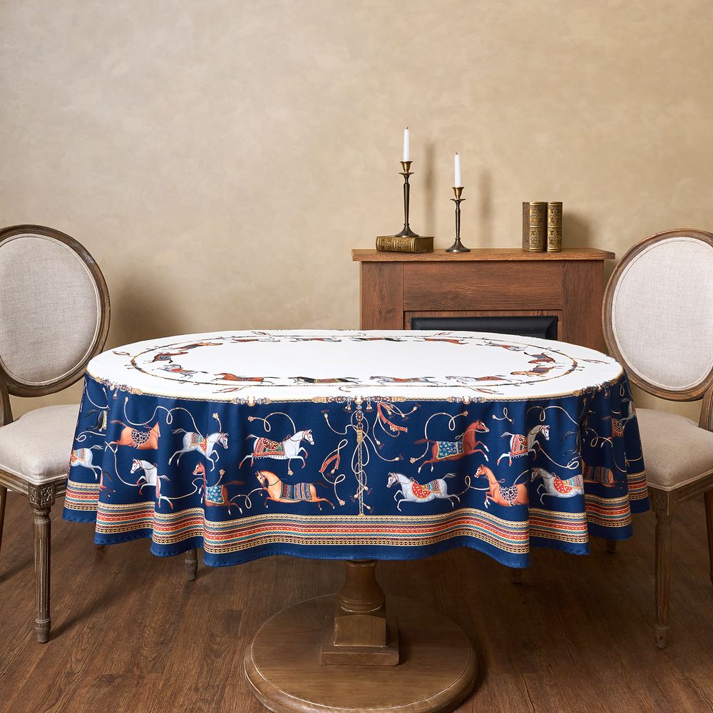 СКАТЕРТЬ ОВАЛЬНАЯ "PASSAGE"140Х180СМ ,БЕЛЫЙ, 100% ХЛОПОК,ТВИЛ, ПРОПИТКА