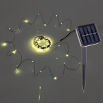 Гирлянда для улицы «Росинка» 10 м 100 ламп LED проволочн.пров. зелен., 8 реж.,IP-54, Теплый белый (солнечная батарея)