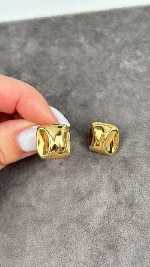 Серьги-пусеты "Пластины" в золочении