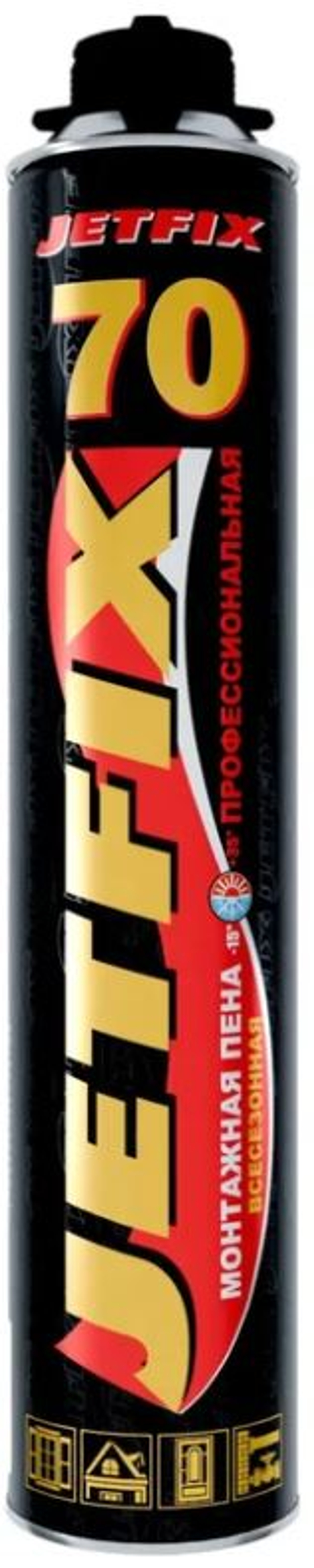 Пена монтажная PRO 70 лит. 850 мл. Всесезонная "JETFIX" (16шт) 10039