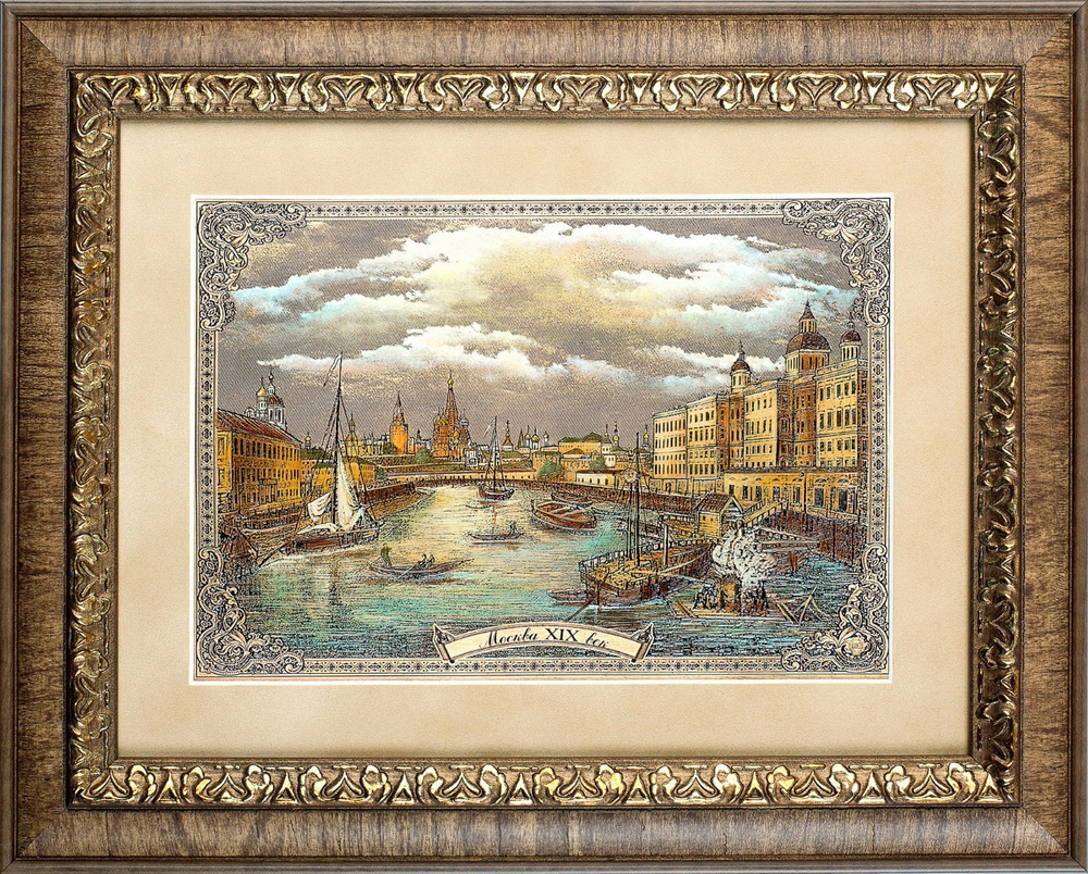 Гравюра "Москва 19 век"