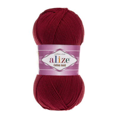 Пряжа Alize (Ализе) Cotton Gold / уп.5 мот. по 100 г, 330м, 390 вишня A