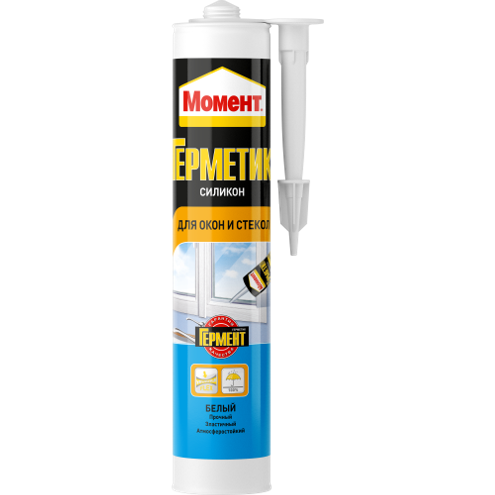Герметик Момент 2048981 силиконовый для окон и стекол белый 280 мл NEW | Момент