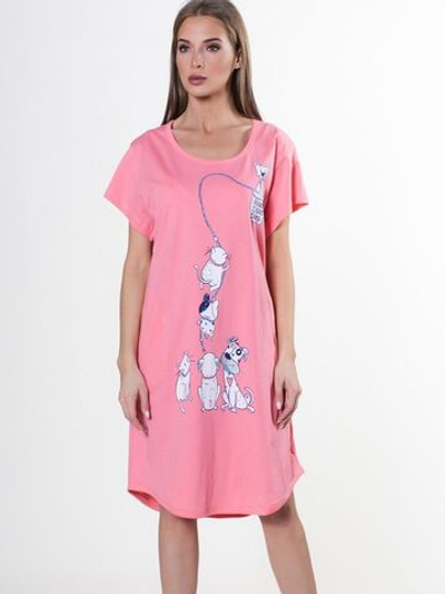 Удлиненная хлопковая сорочка с принтом (Размер: XXXL) (Цвет: салатовый)