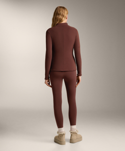 OYSHO Теплые легинсы с высокой посадкой и длиной до щиколотки, бордовый