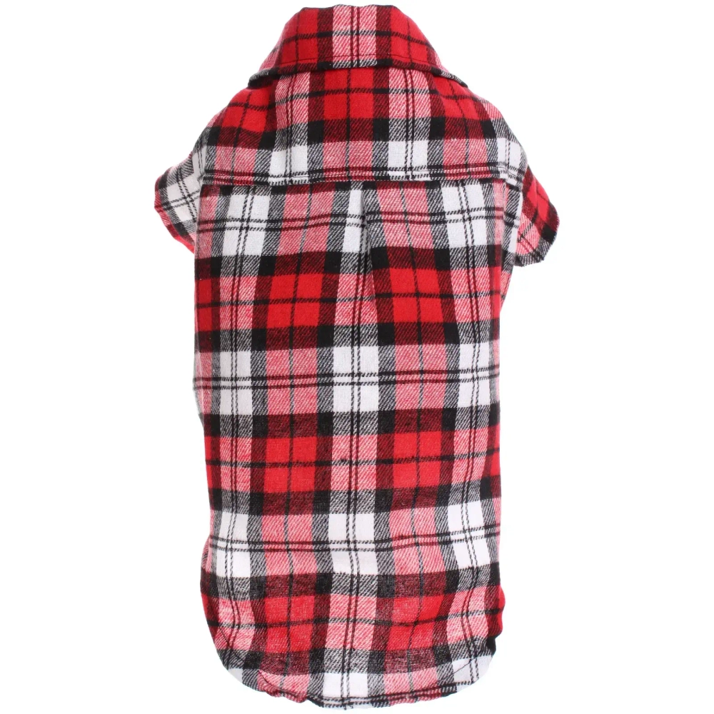 Кофта - рубашка фланелевая для мелких пород собак и кошек «BRO Style», цвет красный, р 2XL
