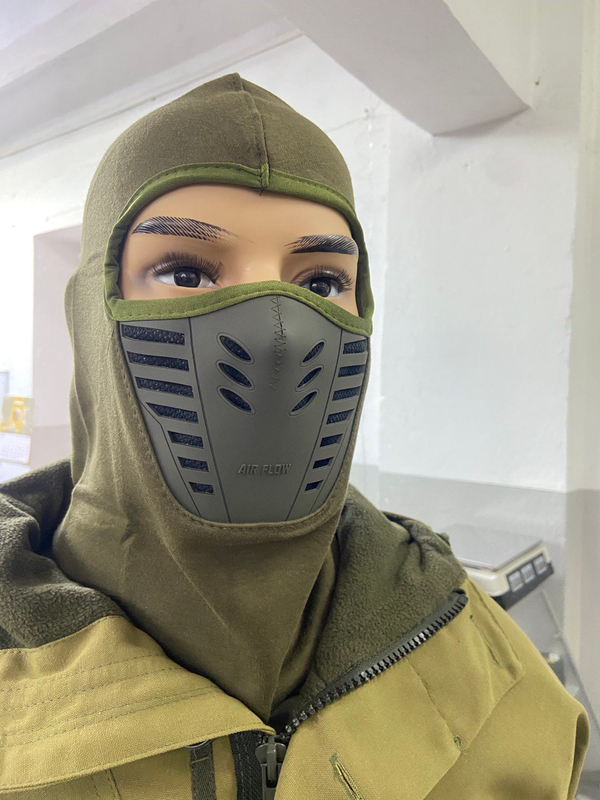 Балаклава текстильная утеплённая с маской олива