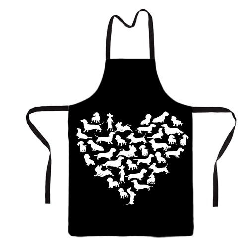 Фартук "Сердце с силуэтами Такс"