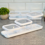 Набор емкостей для сыпучих 3шт (0,4л, 0,6л, 0,9л) на подставке "Cubbo Scandi", белый