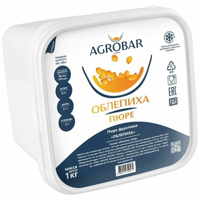 Фруктовое пюре Облепиха, Agrobar, Россия