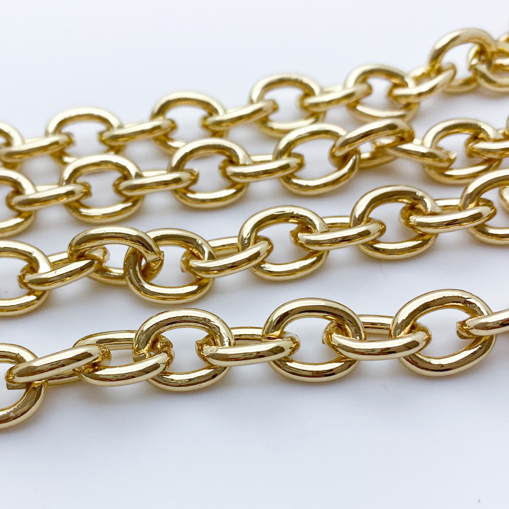 Цепочка, цвет золото, размер звена 11*9 мм, цена за отрезок 49-51 см