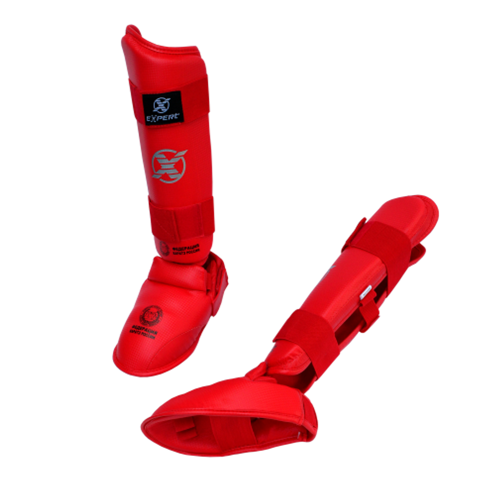 Защита голени для Каратэ EXPERT (красный)