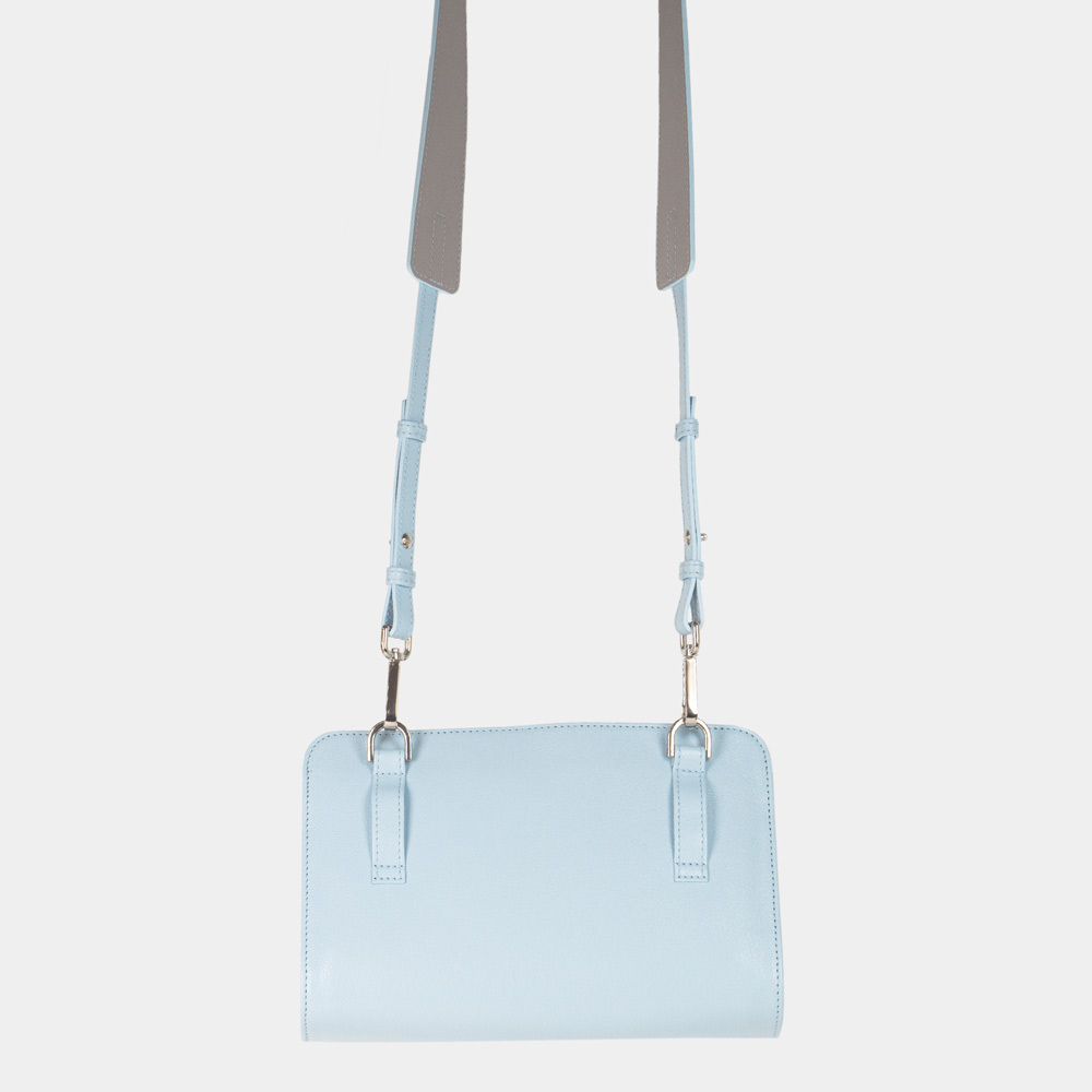 Сумка Emilie из кожи козы, голубого цвета