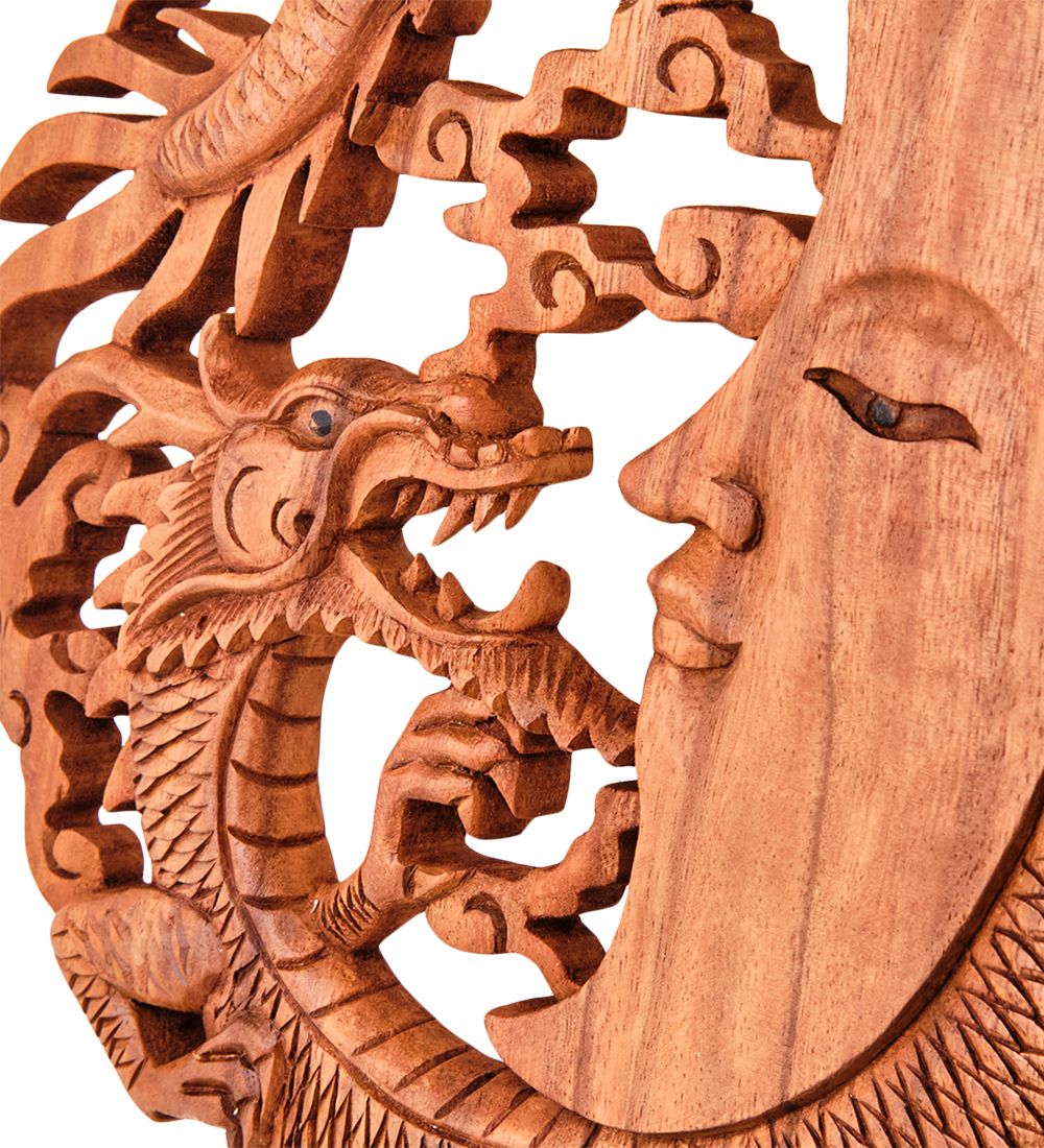 Decor and Gift 17-088 Панно резное «Дракон и Месяц» (суар, о.Бали)